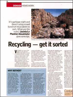 "The Age" Recycling article
