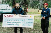 Presenting big cheque