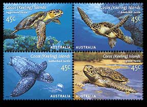 Cocos Island Turtles - Ausitralia stamps