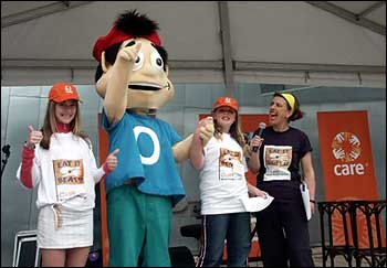 Ollie and some friends have some fun at the Eat it & Beat it Campaign in Melbourne