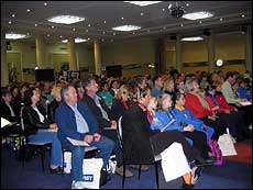 The audience sits captivated at the Gould League Forum