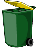 Green recycle bin