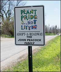 Adopt-A-Spot program sign