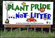 One of two roadside billboards