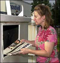 Newspaper recycling drop off