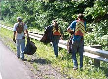 Cleaning up roadside litter