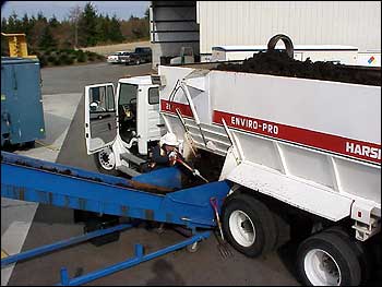 Truck used to transport biodegradable materials