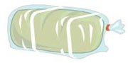 Bread wrapped in LDPE