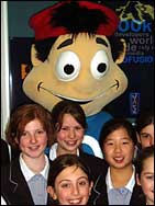 Ollie with students at Wilderness School