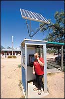 Solar phone booth