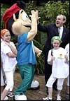 Minister Kemp joins in the fun with Ollie at the launch