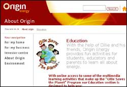 Origin Energy Ollie page