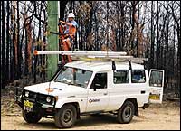 Fixing pole in remote area
