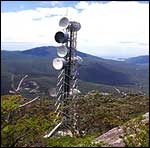 Transmitter tower in rural area