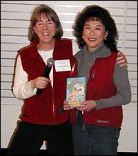 Freda Sherburne with Ollie CD-ROM winner