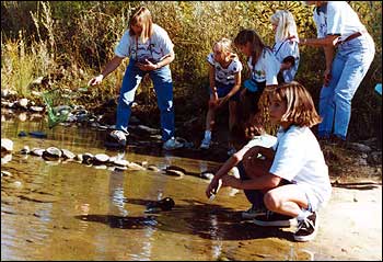 Children learning about water issues